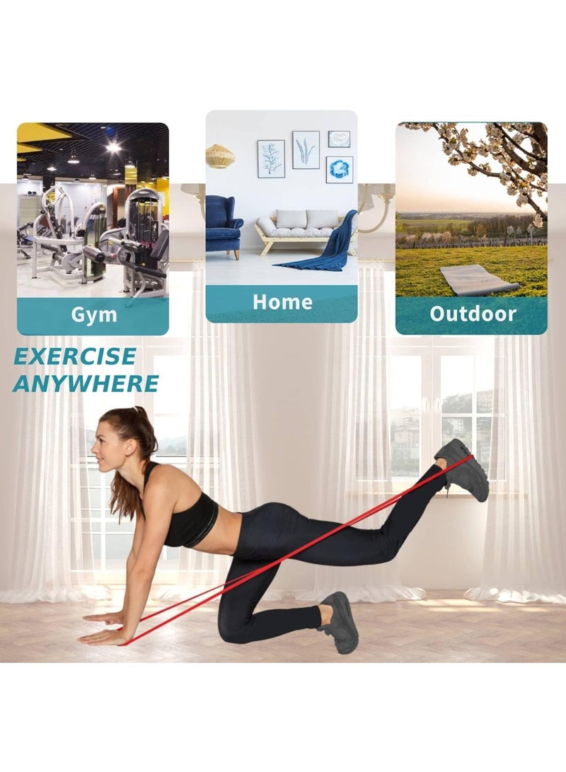 Resistance Bands Set With Carry Bag Set, 4pcs Assorted Pounds Strength Training Exercise Resistance Loops Stretch Bands, Gym Fitness Yoga Workout Resistance Loops Bands for Arm Legs and hips - Image 5